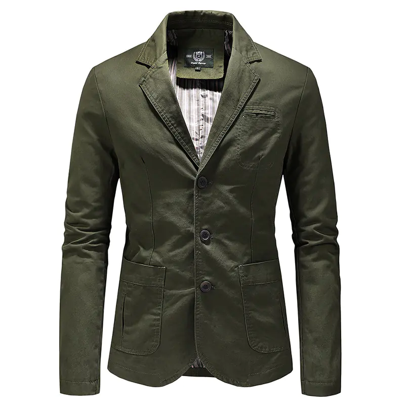 Men's Solid Color Single Breasted Jacket - Image 12