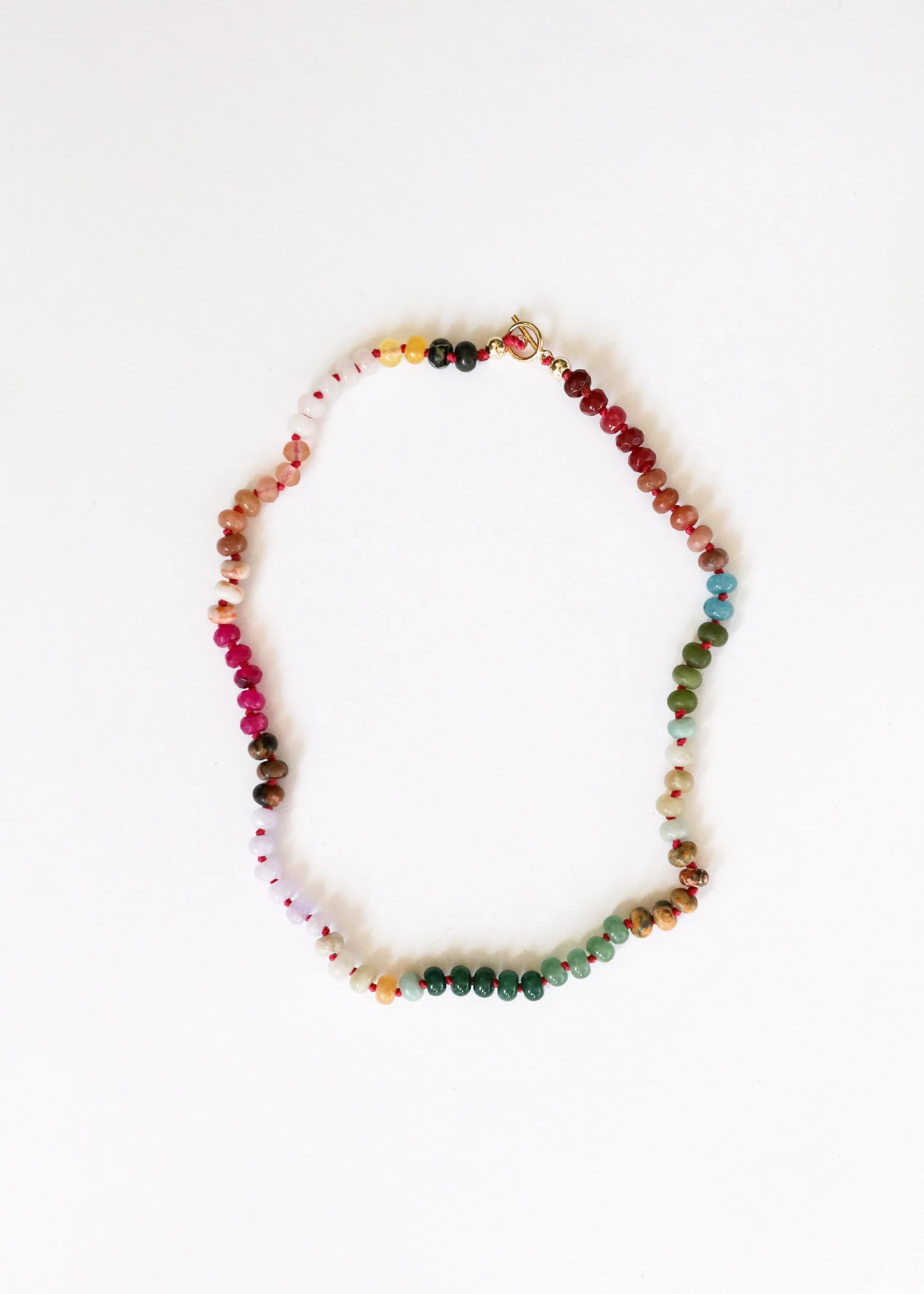 Natural Gemstone Necklace + 14k Gold Filled Toggle : Sedona - Image 2