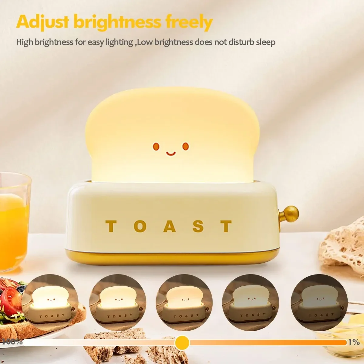 Novelty Cartoon Bread LED Nightlight - Image 9