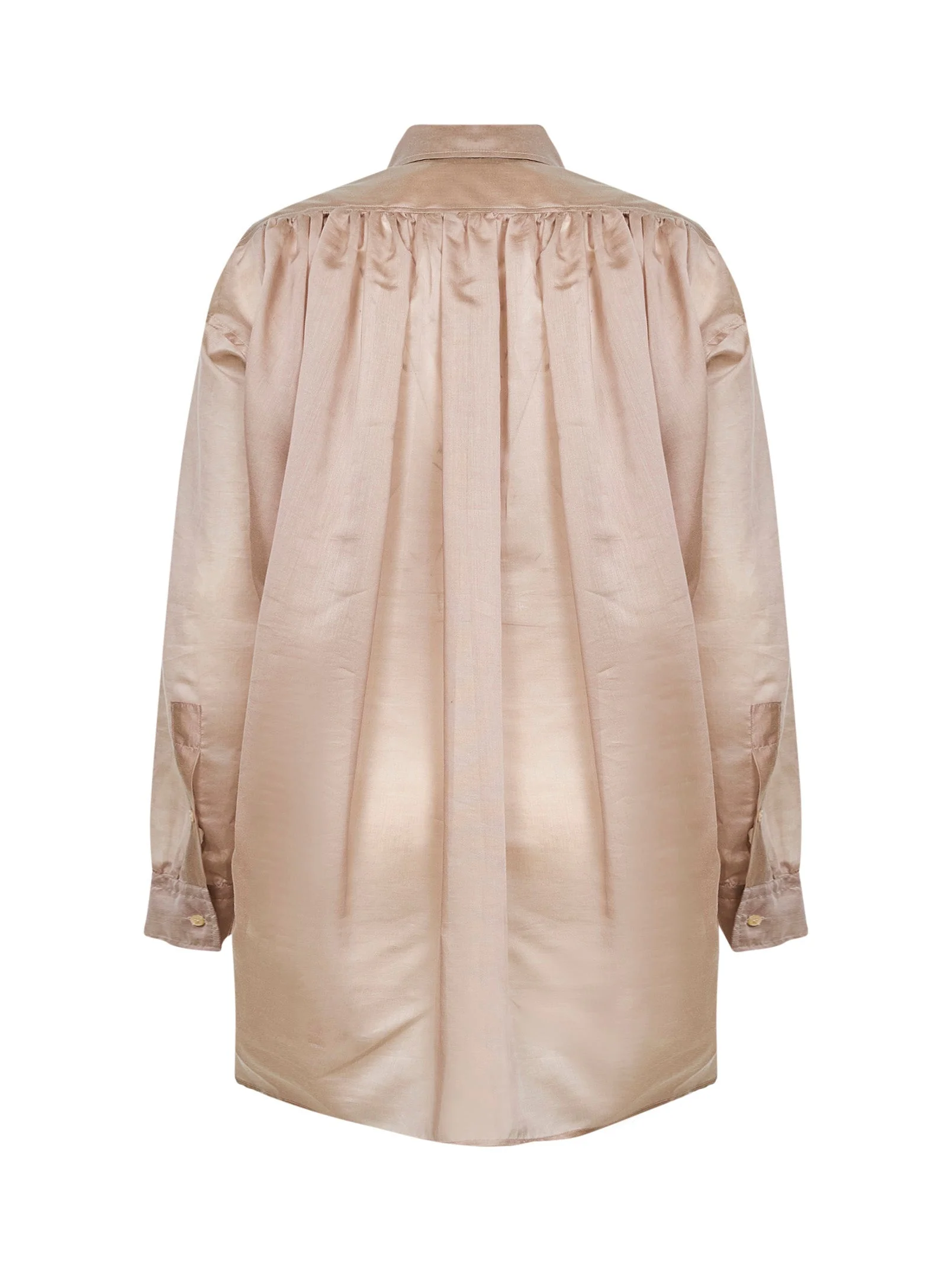Oversized Shirt Beige Lyocell Blend - Image 2