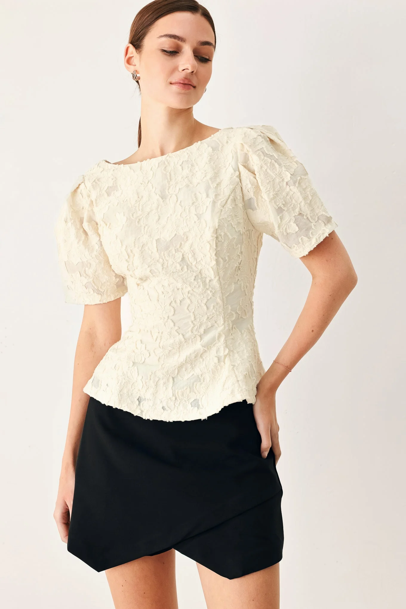 Pretty Bloom Woven Jacquard Top