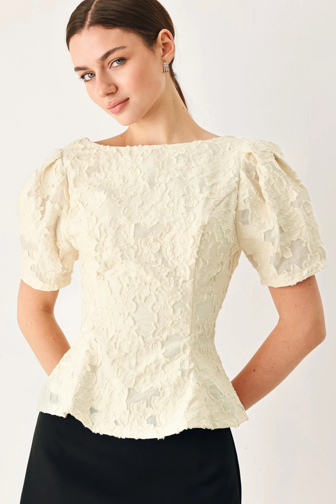 Pretty Bloom Woven Jacquard Top - Image 6