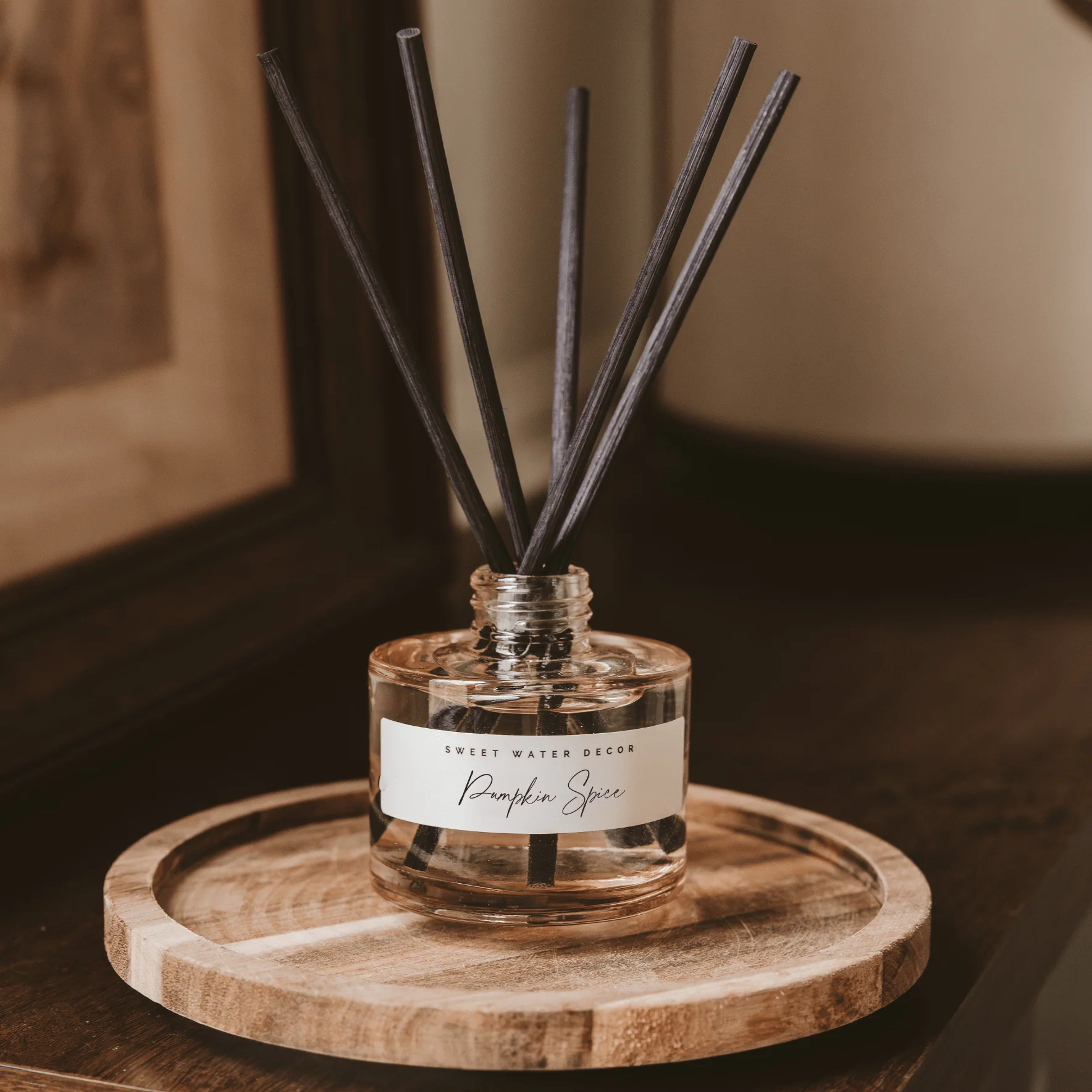 Pumpkin Spice Tinted Glass Jar Reed Diffuser - Image 2
