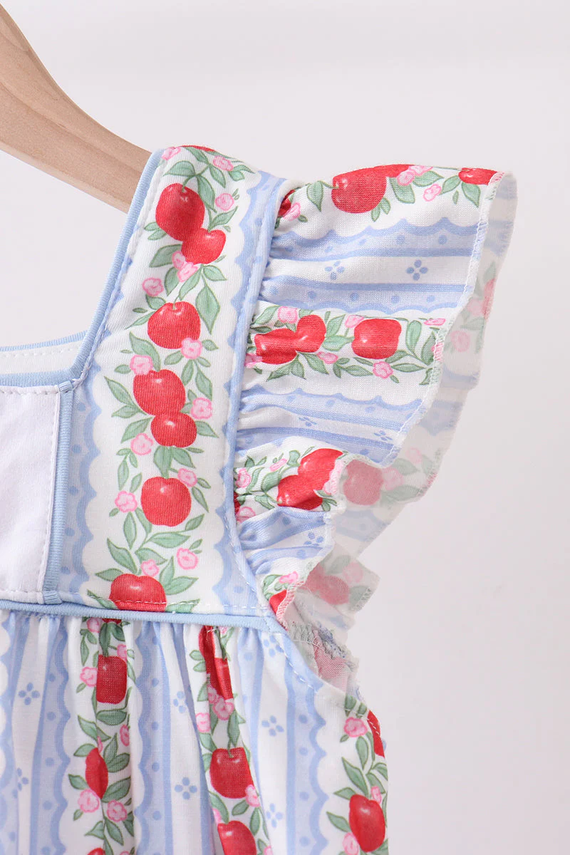 Red Apple Applique Dress - Image 3