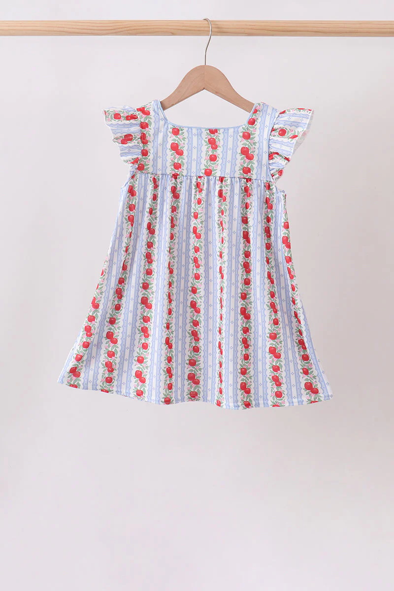 Red Apple Applique Dress - Image 5