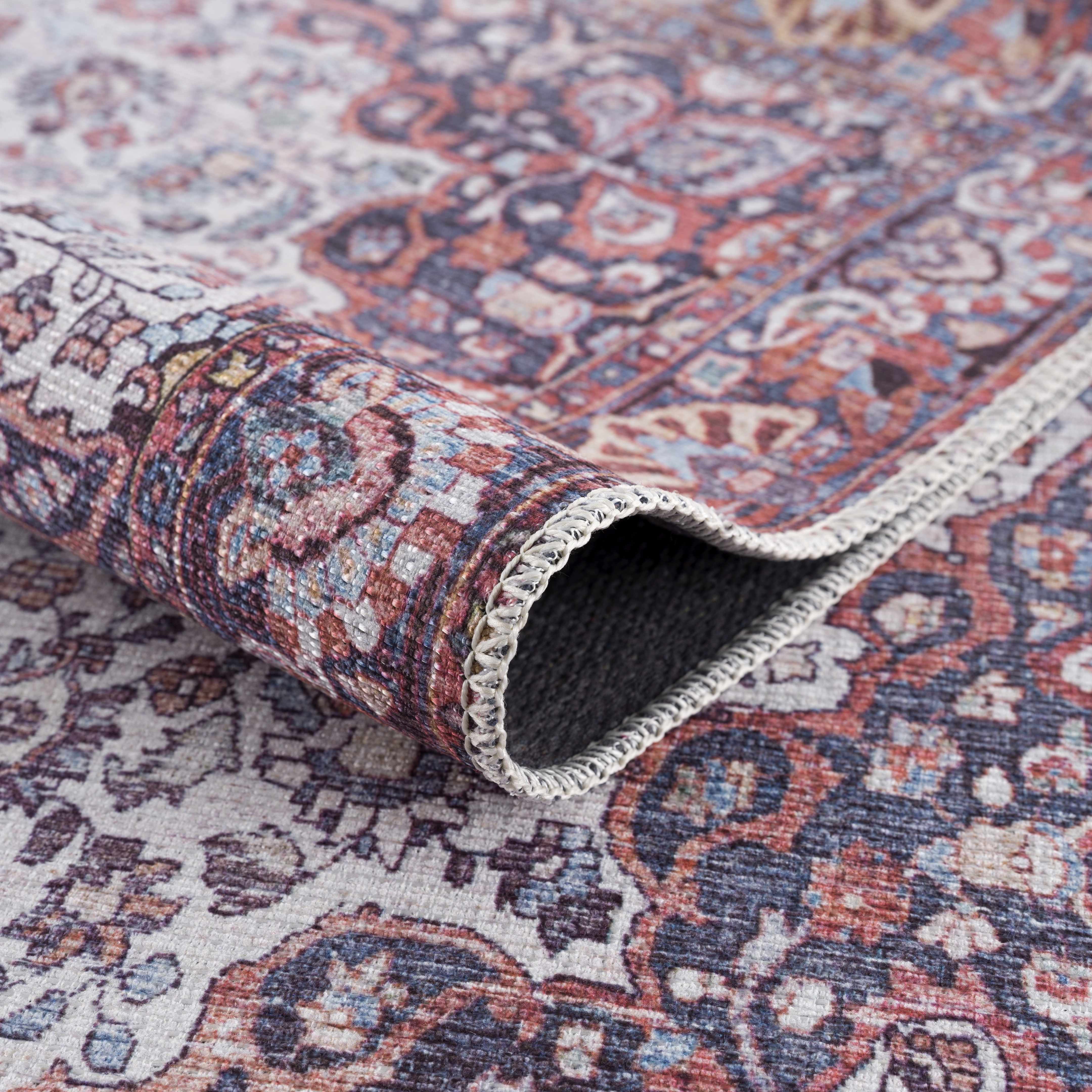 Red Cael Tumble Dry Washable Rug - Clearance - Image 6