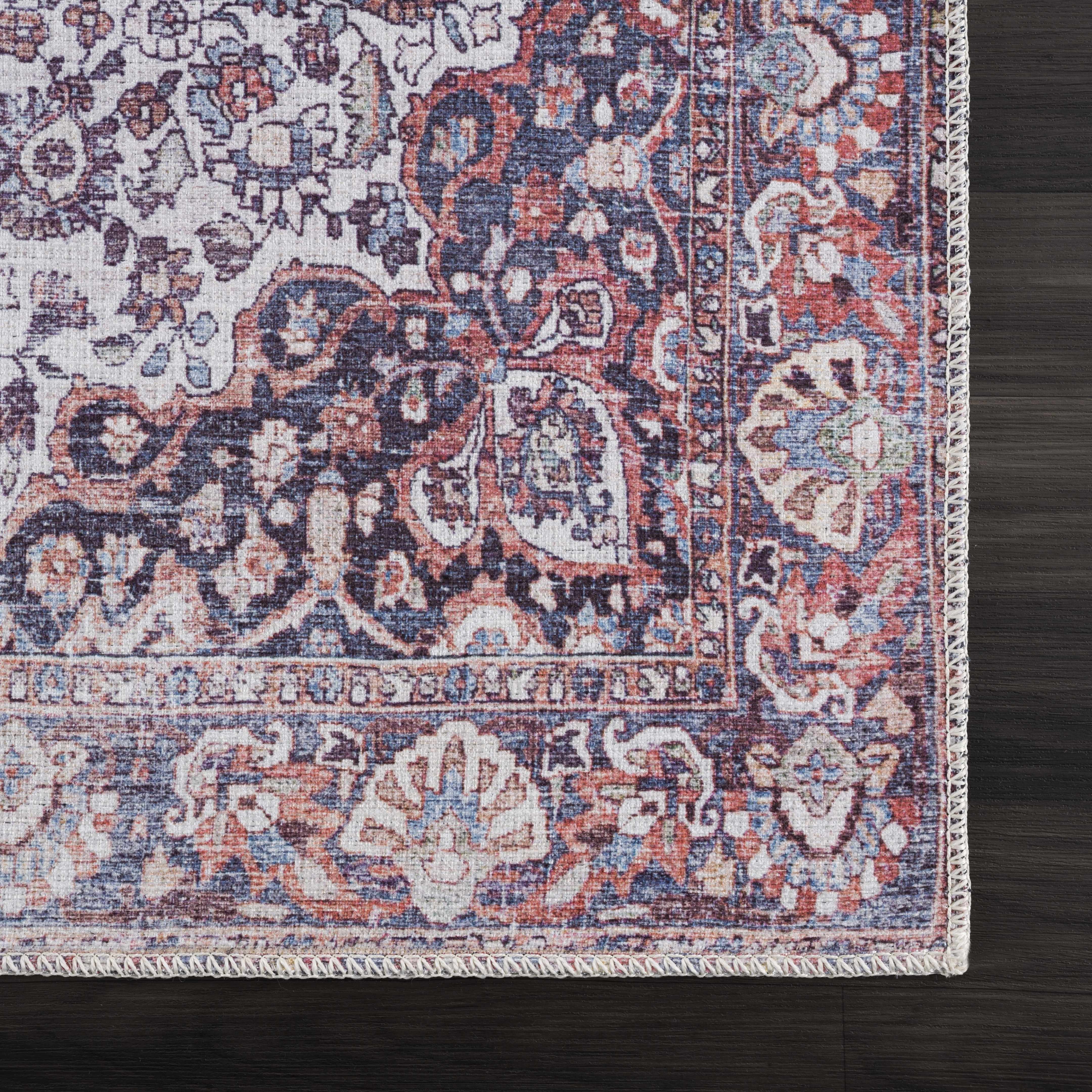 Red Cael Tumble Dry Washable Rug - Clearance - Image 8