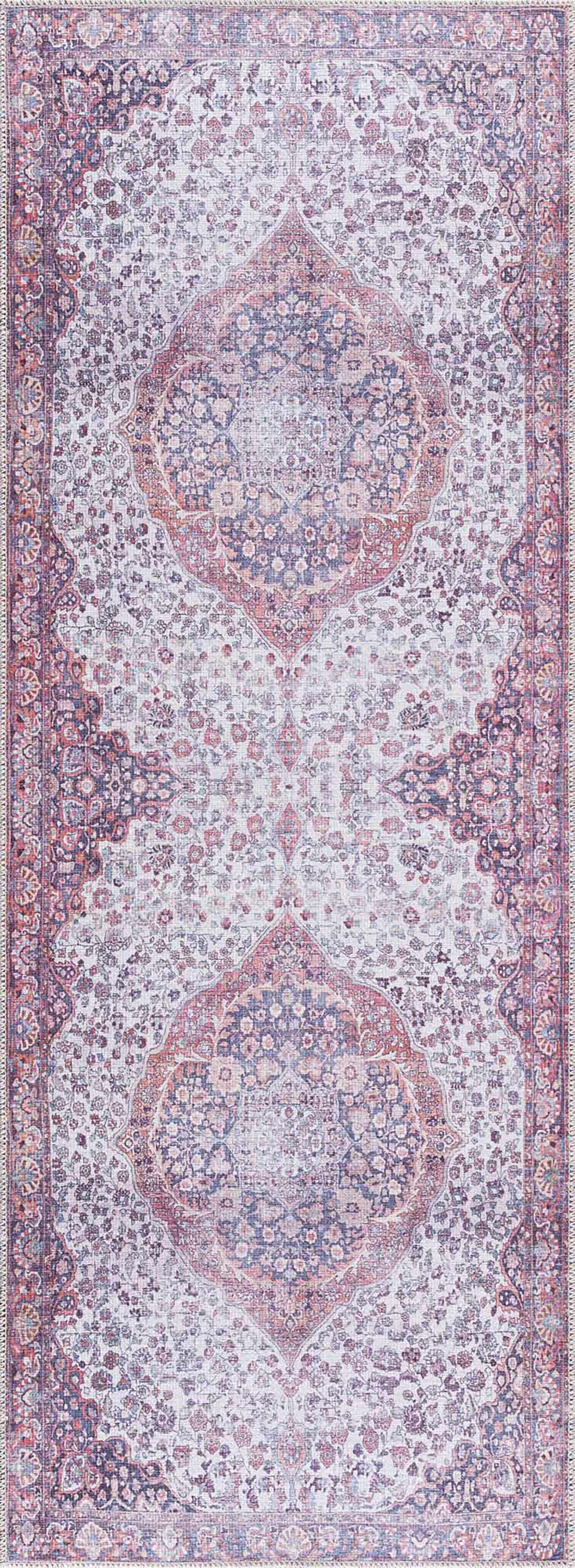 Red Cael Tumble Dry Washable Rug - Clearance - Image 9