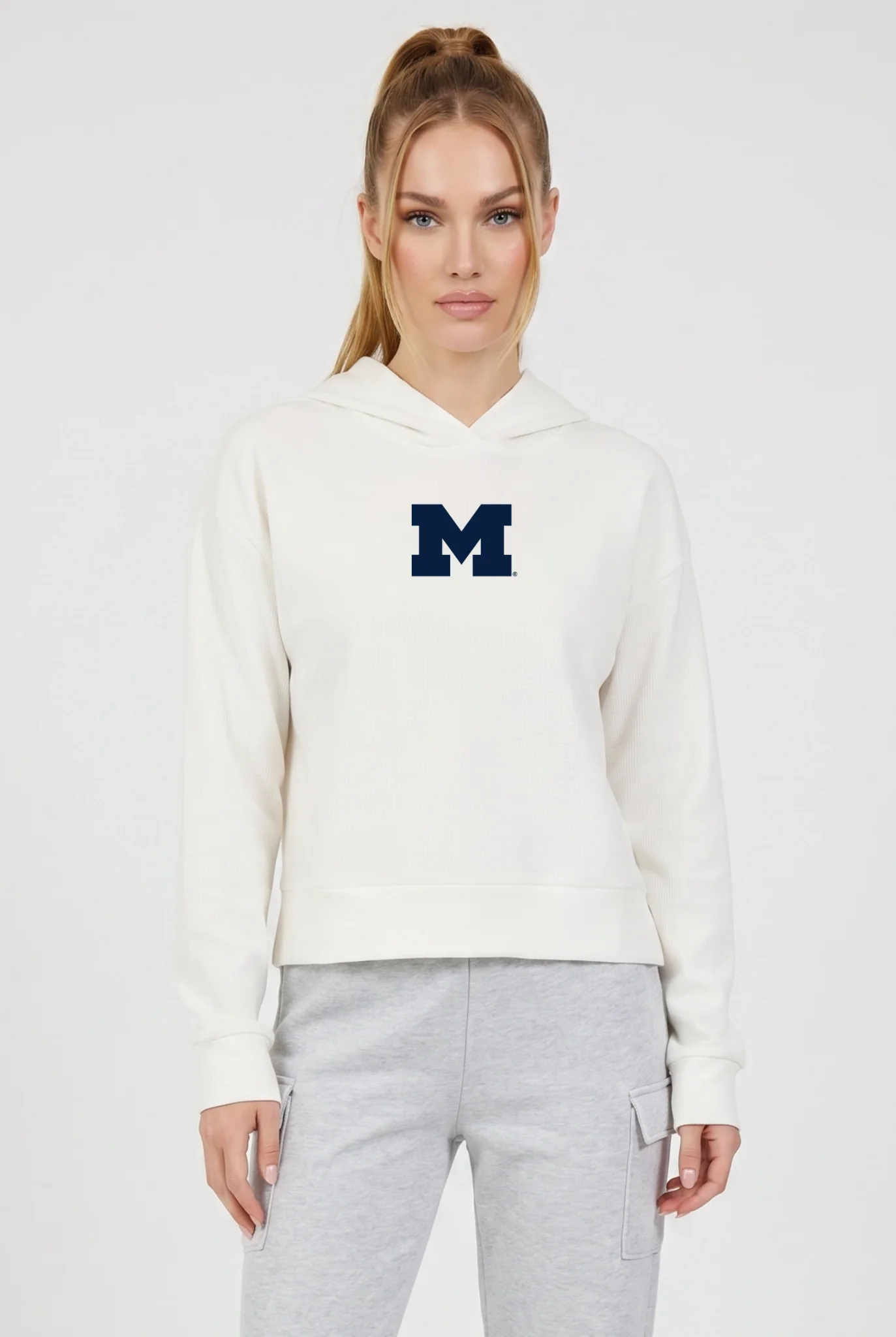 Relaxed Fit Waffle Hoodie Michigan - Image 3