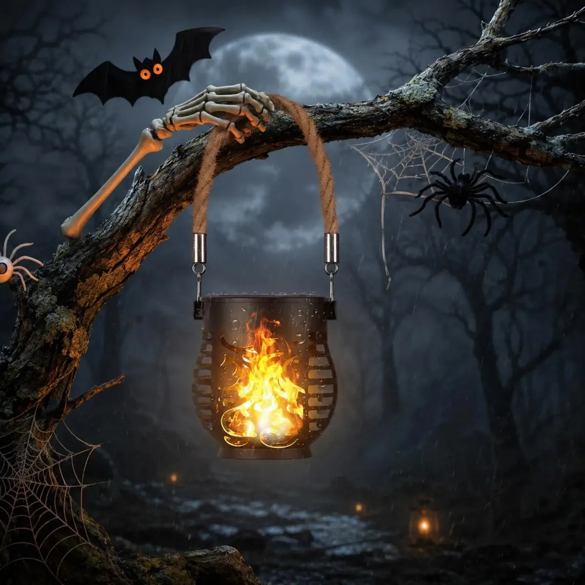 Solar Flame Effect Hanging Lantern