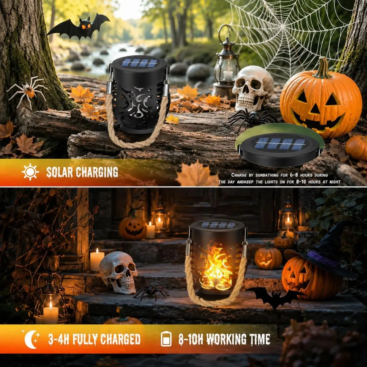 Solar Flame Effect Hanging Lantern - Image 6