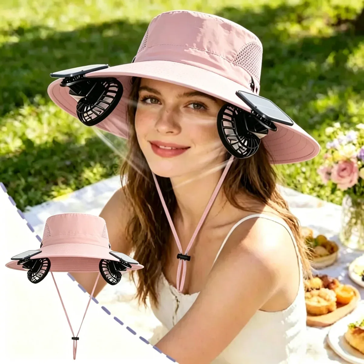 Solar-Powered Cooling Fan Sun Hat - Image 13