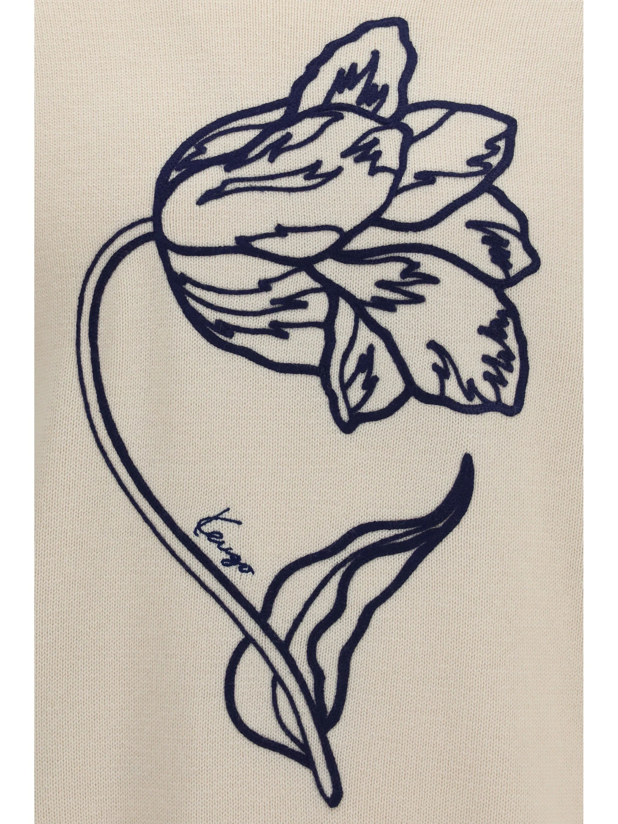 Sweater Tulip Off-White Wool-Cotton - Image 3