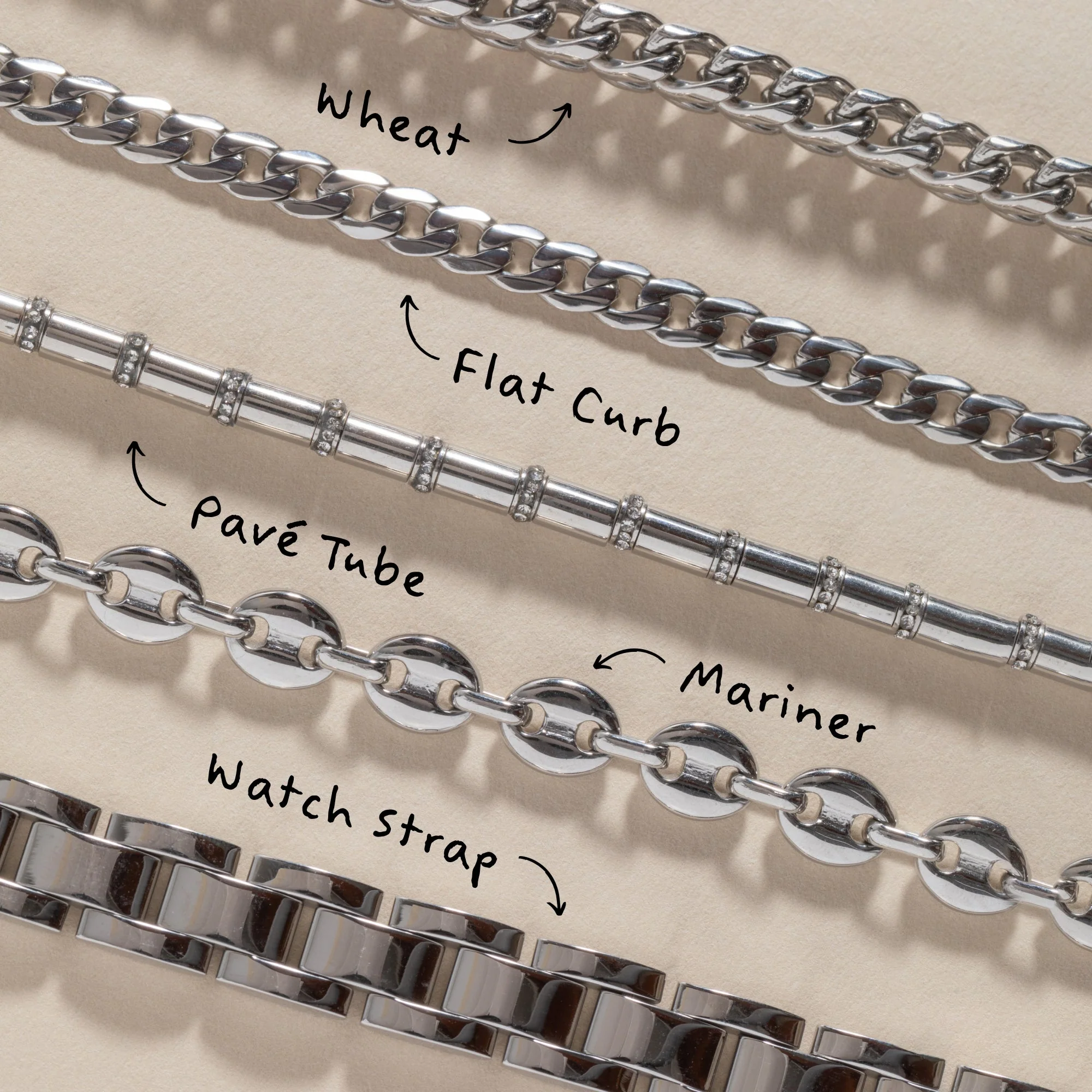 Tube Bead and Crystal Chain Bracelet - Image 8