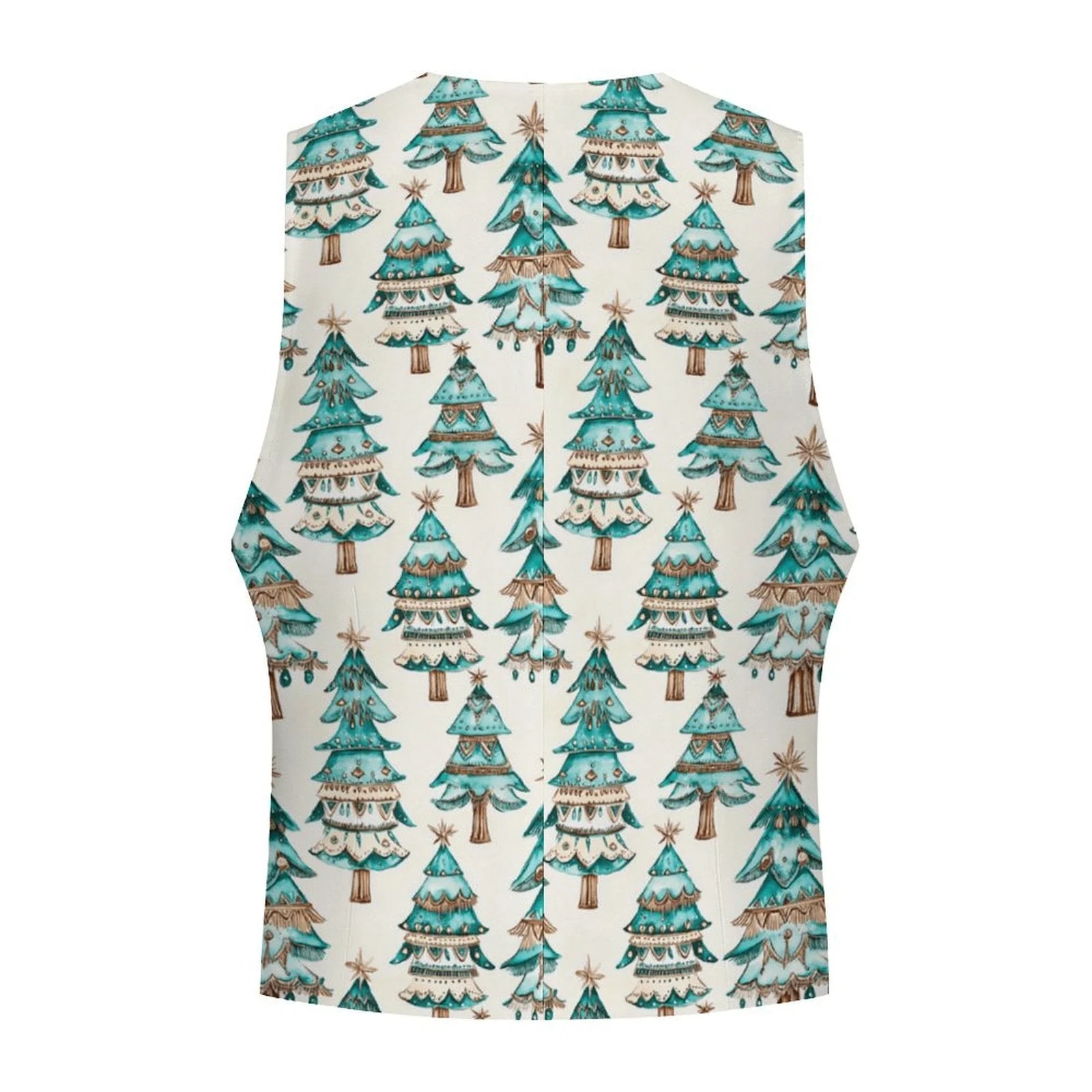 Turquoise Christmas Trees Men's Western Vest - Image 3