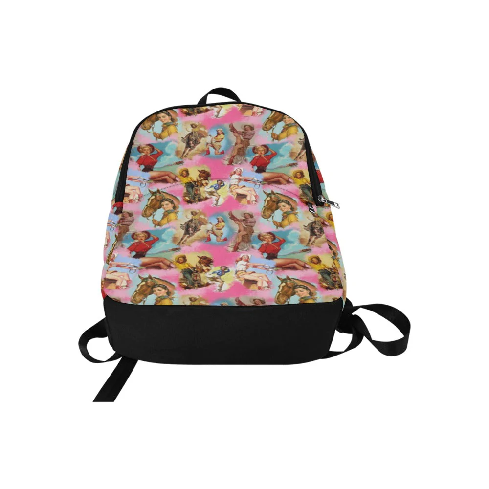 Vintage Cowgirl Collage Backpack - Image 6