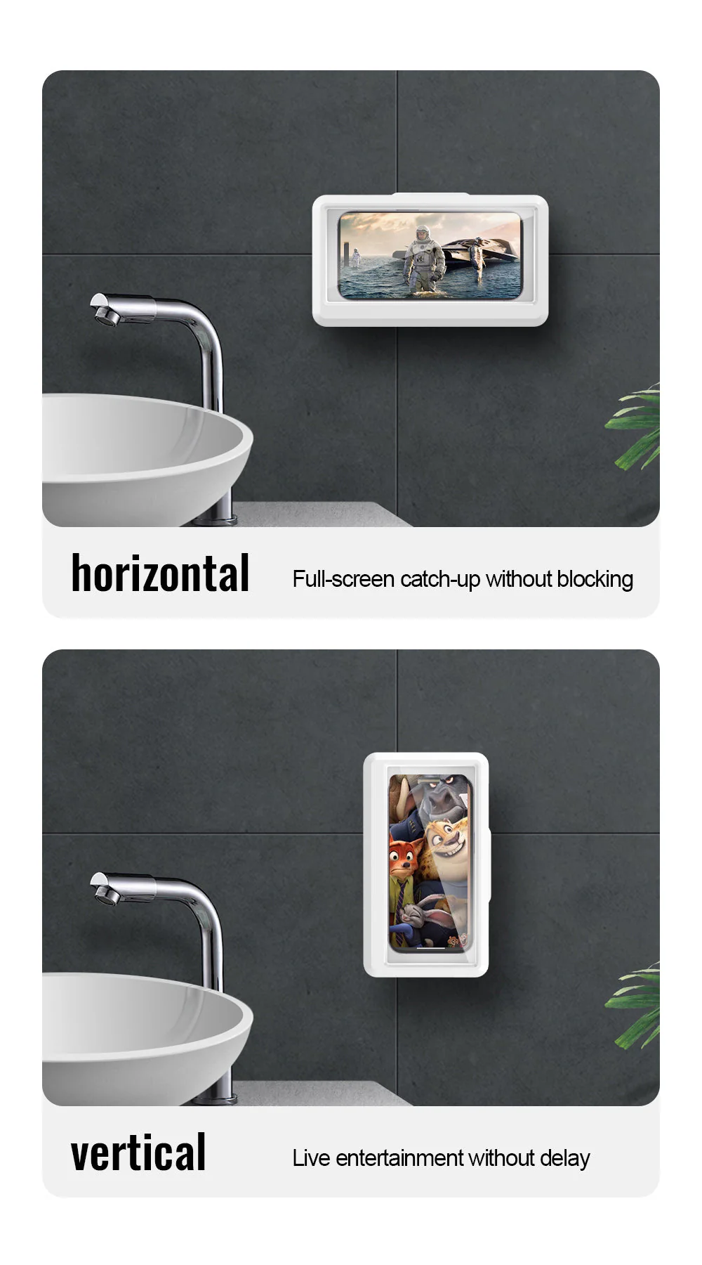 Waterproof Shower 360 Degree Rotating Phone Holder with Touch Screen Capability - Image 11