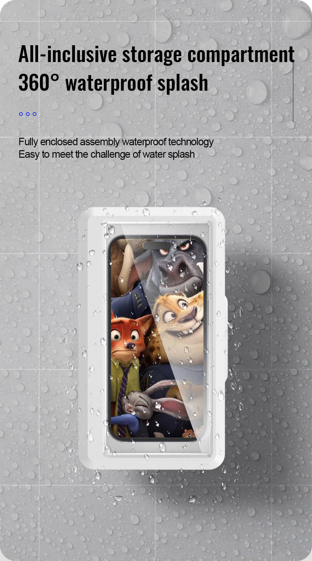 Waterproof Shower 360 Degree Rotating Phone Holder with Touch Screen Capability - Image 13
