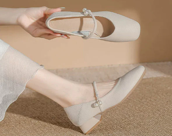Women's Chinese-Style Square-Toe Mary Jane Flats – Microfiber Chunky-Heel Casual Shoes - Image 6