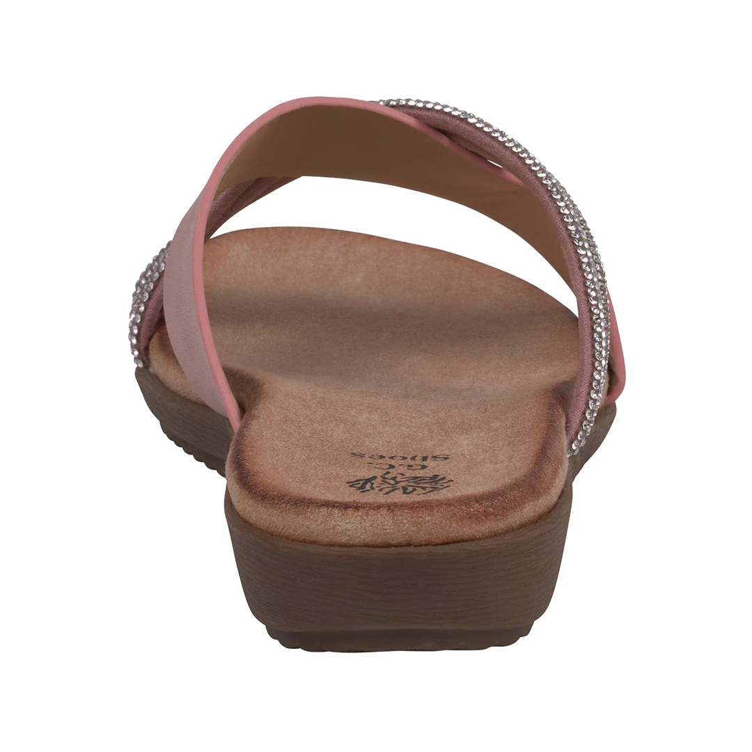 Women's Iris Blush Embellished Asymmetrical Flat Sandals - Image 4