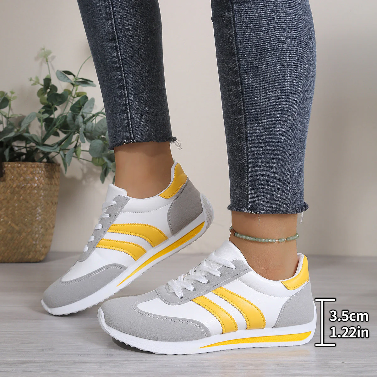 Women's Lace-Up Round-Toe Casual Sneakers - Image 5