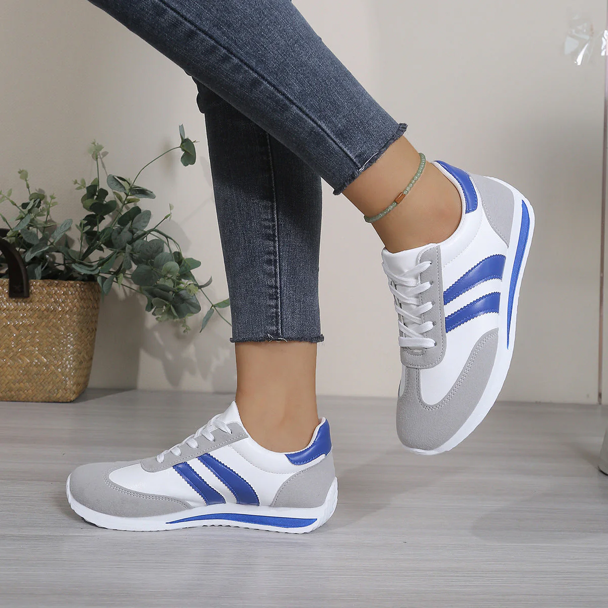 Women's Lace-Up Round-Toe Casual Sneakers - Image 6