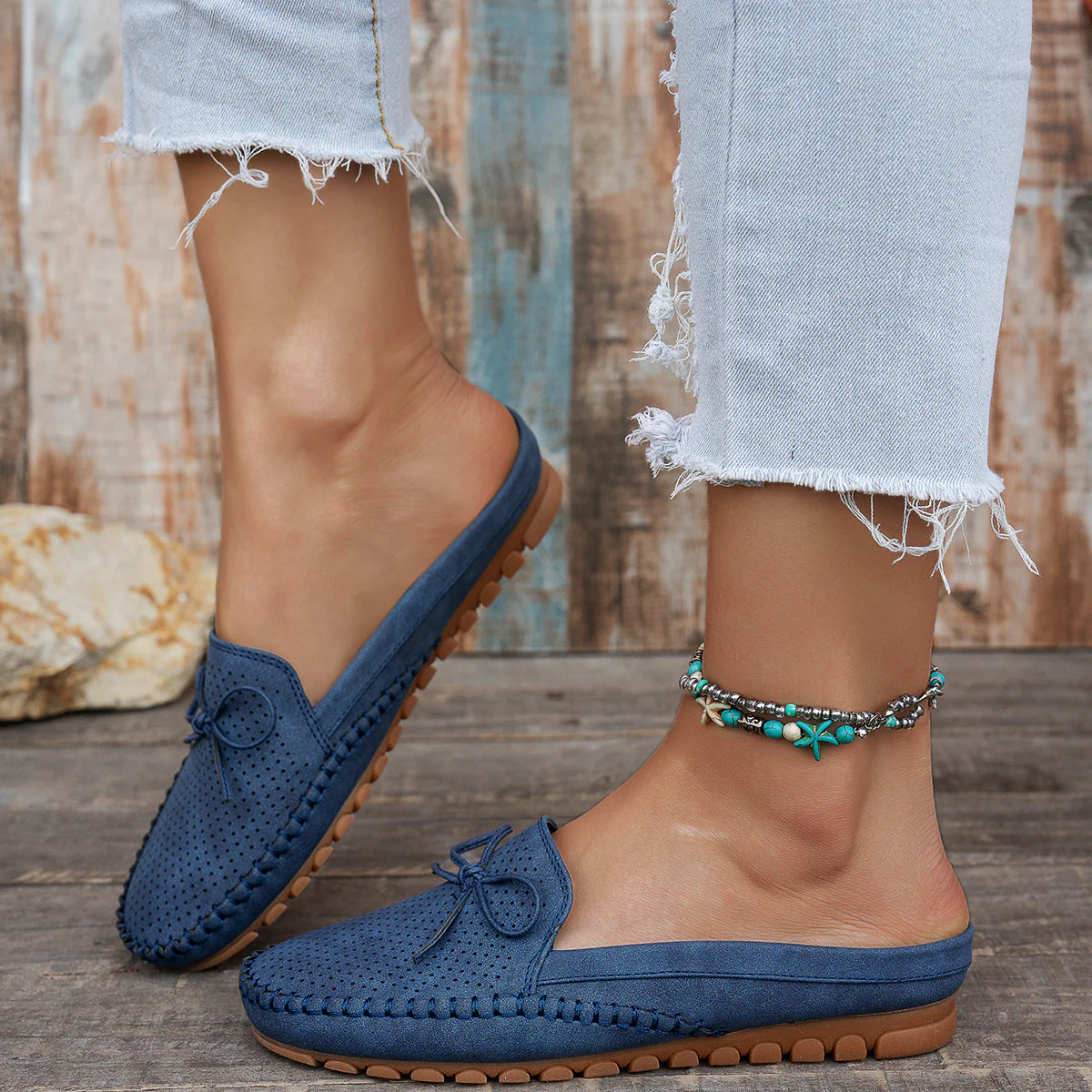 Women's Retro Slip-On Round-Toe Flat Loafers – PU Leather Stitched Everyday Shoes - Image 5