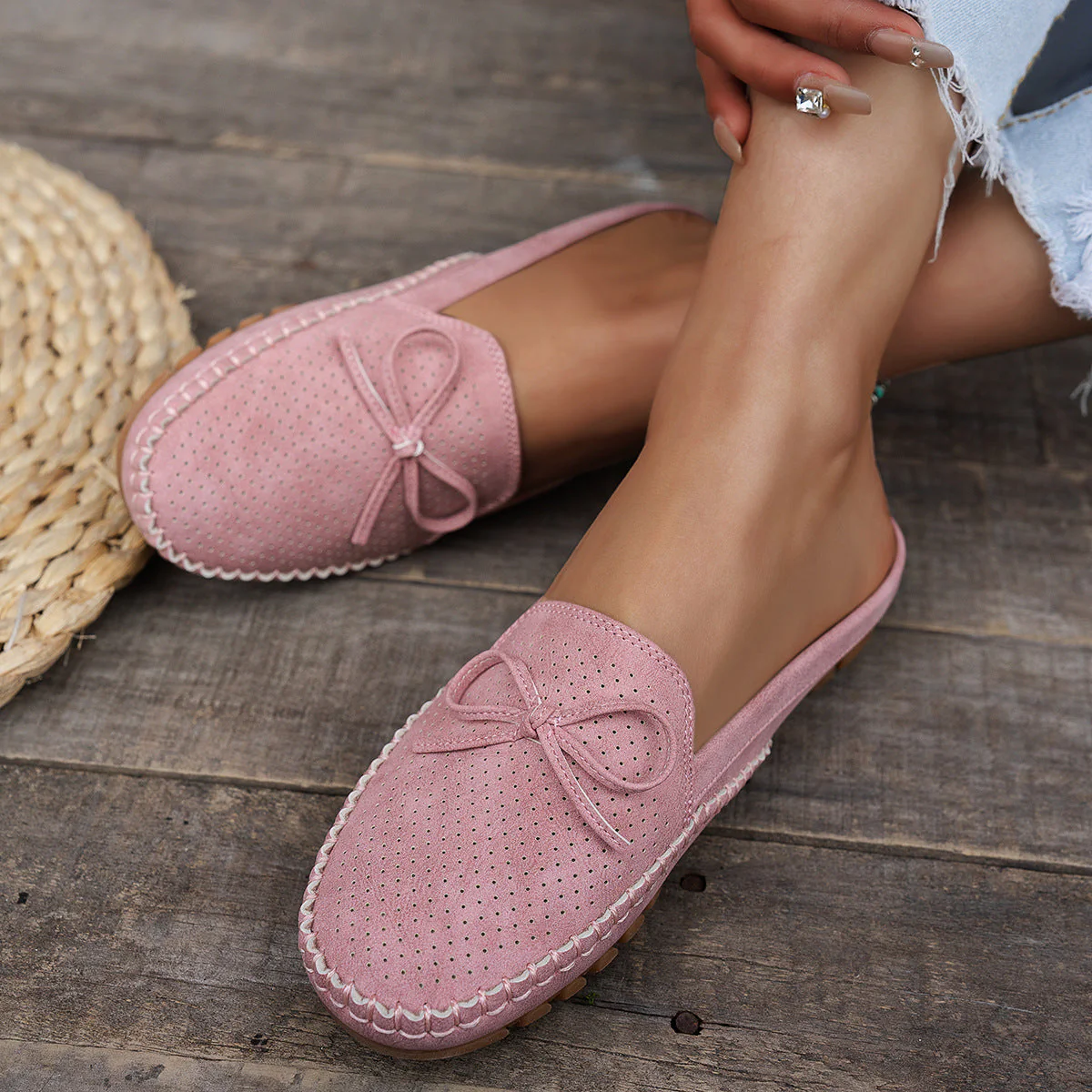 Women's Retro Slip-On Round-Toe Flat Loafers – PU Leather Stitched Everyday Shoes - Image 8